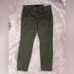 NWT LOFT Marisa Skinny Cargo Pants Olive Green Size 10